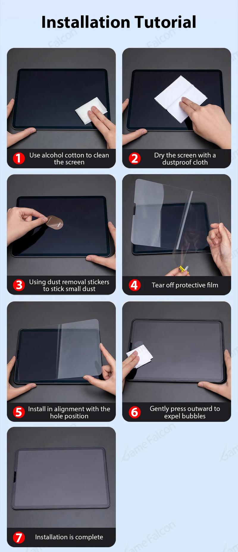 Product Introduction of Tempered Glass Screen Protector For Ipad Pro 11 12.9 13 inch 2024 10th Generation Air 5 4 3 2 1 7th 8th 9th 10.2 Mini 6 9.7 Film 25