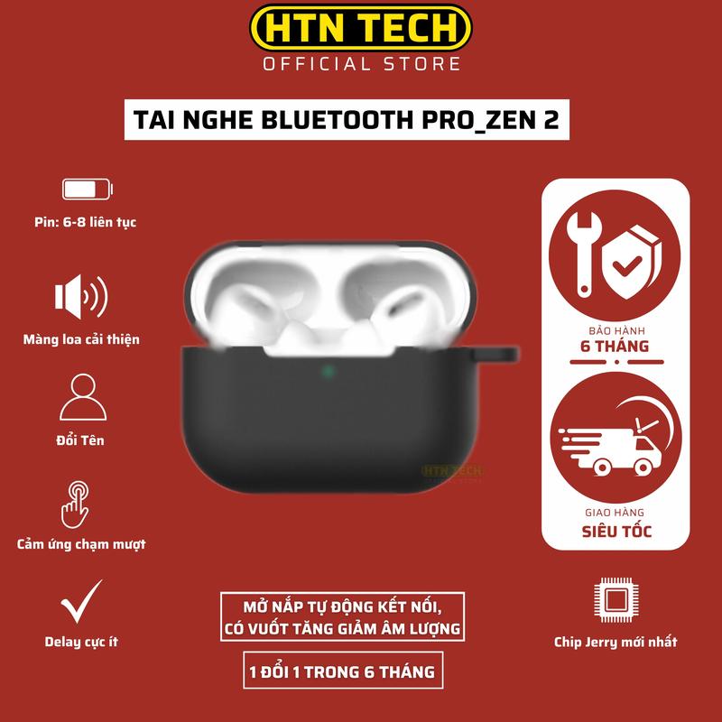 Tai Nghe Bluetooth Pro Zen 2 2025 có Vuốt tăng giảm âm lượng Bảo Hành 6 tháng lỗi đổi MỚI Đổi Tên Tự Động Kết Nối Nhét Tai Nghe NHạc Bluetooth Earphone Không Dây Wireless 