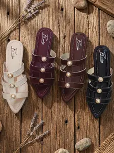 B'MALSSS Sandal Wanita Dewasa - Sandal Flat - Sandal Simpel - Sandal Flat Variasi Tiga - Sandal Nyaman Di Gunakan