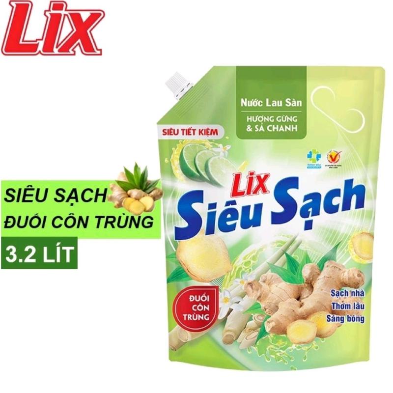 Nước Lau Sàn LIX Siêu Sạch Túi 3.2kg Đuổi Côn Trùng