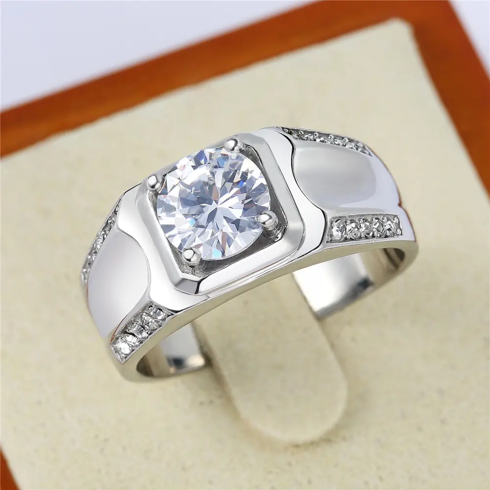 R0284-nk03 European and American Fashion Minimalist Men's Wedding Zircon Titanium Steel Ring