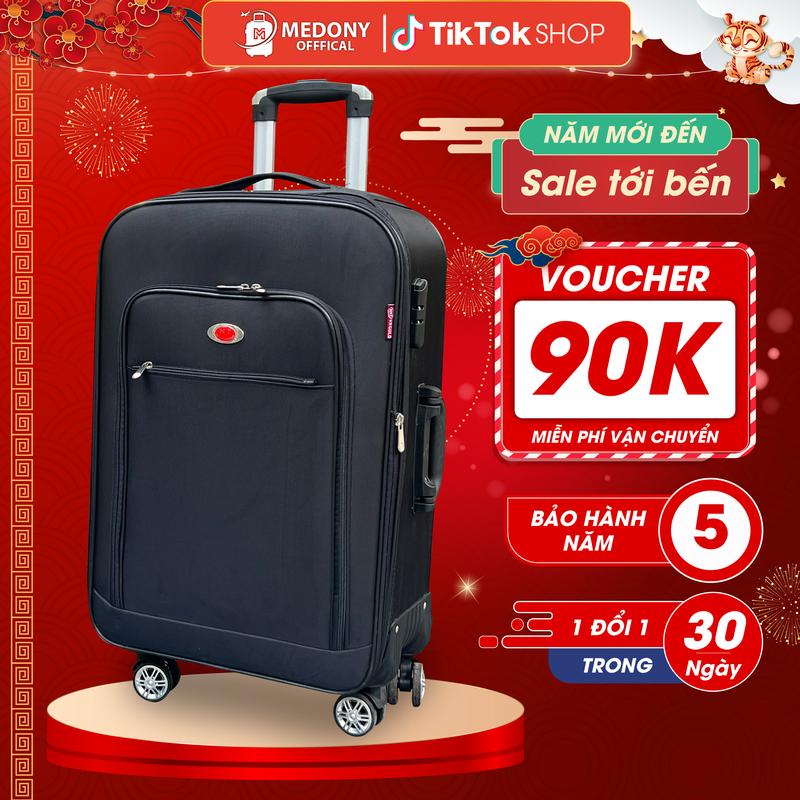 Vali du lịch Vải Dù Medony HT01, vali Vải thời trang Cao Cấp Siêu Bền Bỉ Size 20/24/28, Bảo Hành 5 Năm, Đổi Trả miễn phí nếu hàng lỗi