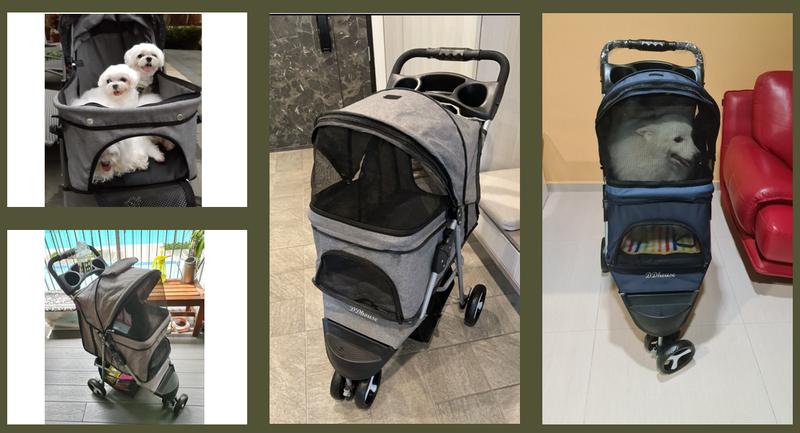Product Introduction of Classic 3-Wheel pet Prams foldable washable light weight cheap multiple colours big compartment one step folding easy to move 47