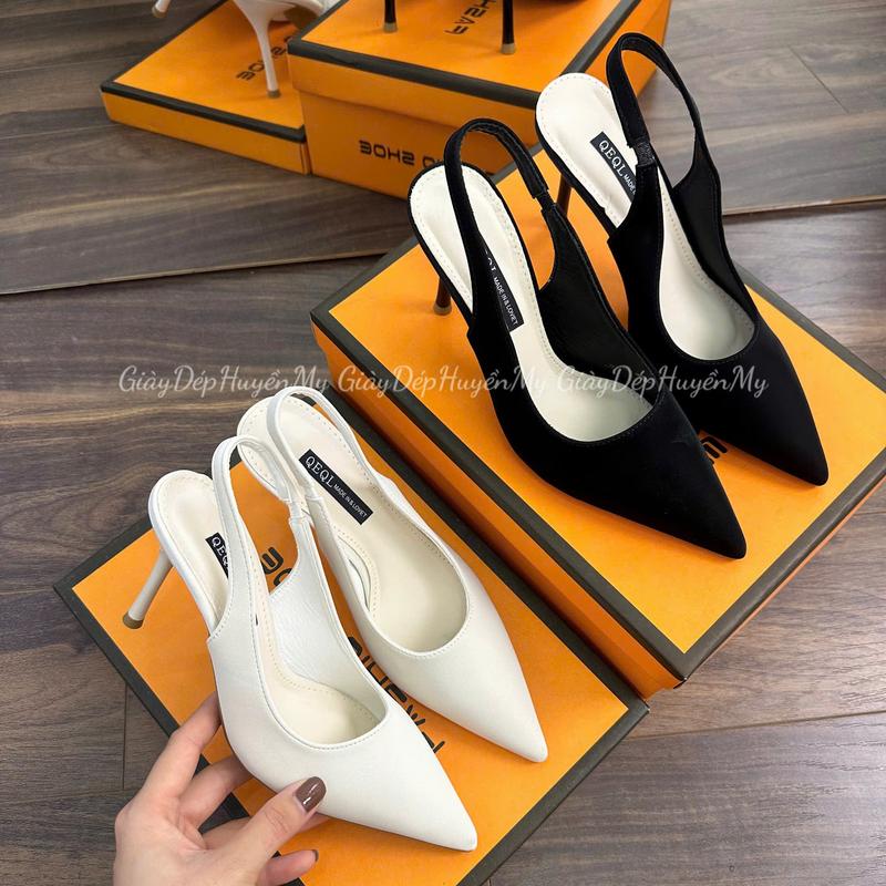 Giày cao gót basic 9 phân quai hậu mũi nhọn full hộp chất tuyết nhung siêu xịn LT16
