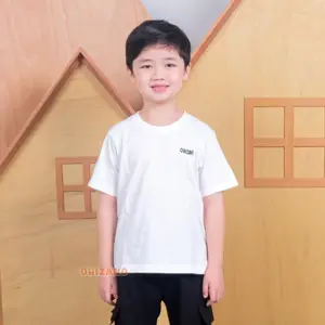 Kaos Anak Lengan Pendek ORIZANO Bahan Cotton Combed 30s Double Knit Kaos Polos Anak Unisex Baju Fashion