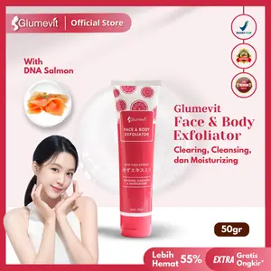 Glumevit Exfoliating Gel 50gram Exfoliasi Wajah Untuk Wanita Pria Mengangkat sel Kulit Mati Berminyak