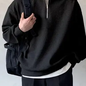 Half Zip Polos Bahan Fleece Tebal Pria Wanita / Sweatshirt High Neck / Sweater Distro Unisex