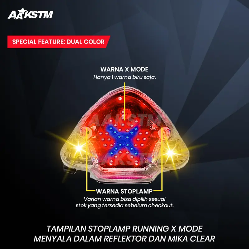 Lampu Rem LED Satria F 150 X Mode LED 8 10 Mode Running Lampu Belakang Variasi Modifikasi Motor 3
