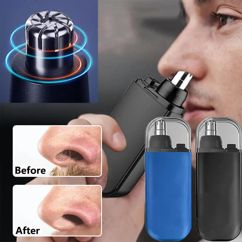 Pemangkas Rambut Hidung Elektrik, Mudah Alih, Boleh Dicuci Sepenuhnya, Penyingkiran Bulu Hidung Semua Arah 360 °, Mudah, Selamat dan Bersih, Bateri Polimer 150 mAh Terbina dalam alat  cukur Electric Eyebrow Pencukur electric  eyebrow  trimmer