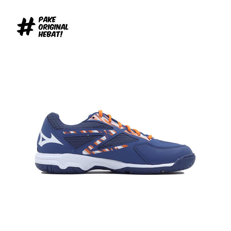 Mizuno Sepatu Voli Wave Thunderstorm - Dark Denim/White/Scarlet Ibis 1