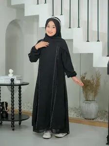 GAMIS ABAYA ANAK REMAJA TANGGUNG TERBARU CERUTY MIX PAYET Adem Ringan Elegan Cocok untuk Lebaran Anak cewk 2026 idul fitri