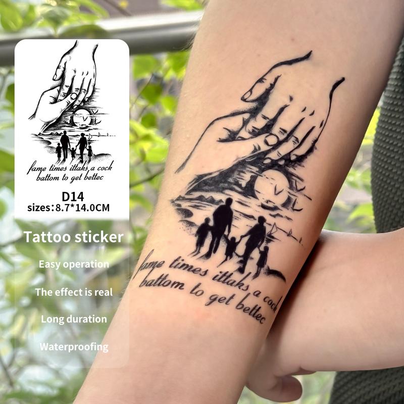 Miếng Dán Hình Xăm Tạm Thời, Bộ Gia Đình Năm Người, Lâu Trôi, Miếng Dán Hình Xăm Giả, Thích Hợp Cho Cánh Tay Và Các Bộ Phận Khác Của Cơ Thể, Có Thể Trông Như Thật Trong 15 Ngày, Giúp Bạn Đạt Được Tự Do Trong Việc Thực Hành Hình Xăm.