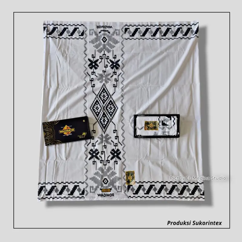 Sarung Wadimor Hitam Polos Tumpal Motif Kembang Batik Bisa COD Ukuran Dewasa Kwalitas Super Santri Muslim Putih Mewah 4