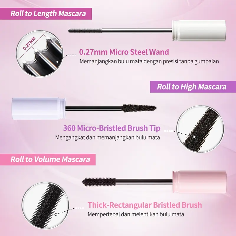 【MUST HAVE】BNB barenbliss Roll to Length Steel Mascara | Iron Mascara, Waterproof, Sweatproof & Smudgeproof, Maskara 24 Jam Panjang & Lentik, Tanpa Gumpal, dengan Vitamin E 6