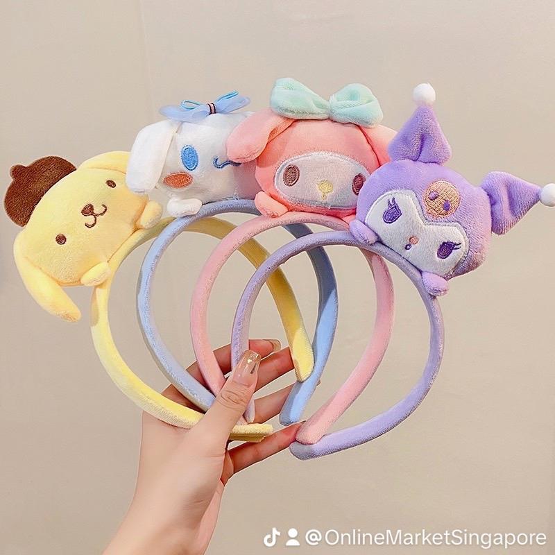 Product Introduction of Sanrio Headband Big-Eared Dog Three-Dimensional Doll Pressed Melody Kuromi Makeup Face Wash Hairpin Cotton Synthetic Nylon Plastic Metal Coating Daily Retro Casual 18
