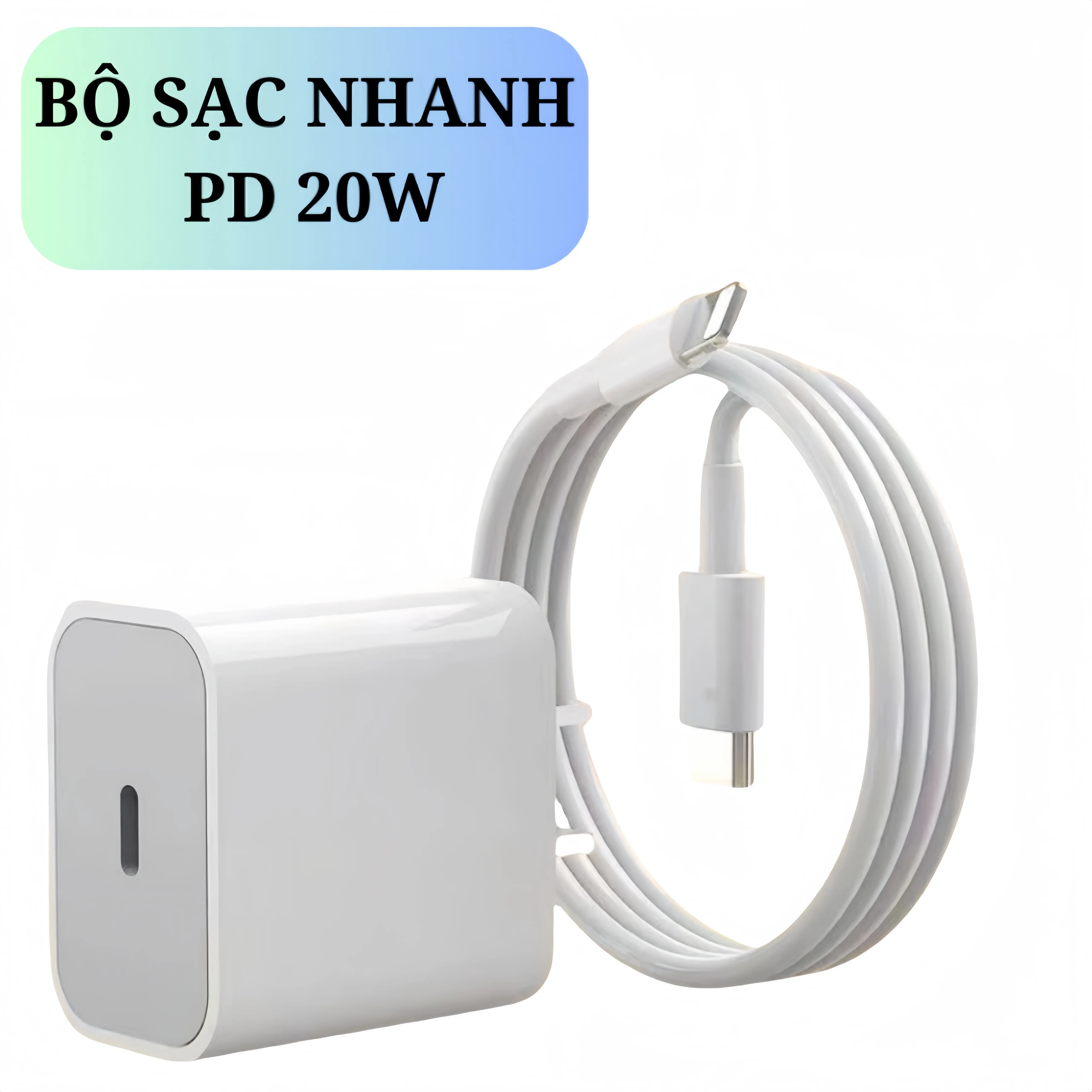 Bộ sạc nhanh, Bộ sạc nhanh 20W, Tương thích với bóng đèn và dây cáp Type-C, Thích hợp cho điện thoại từ dòng Xs, 13, 14 và 15 Kem Phone