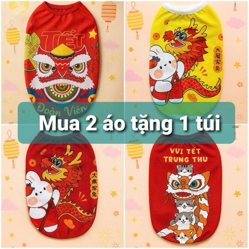 [ MUA 2 AO TANG TUI DEO] Áo trung thu, ao tết cho chó mèo, áo ba lỗ TRUNG THU, áo chó mèo đi chơi Trung thu