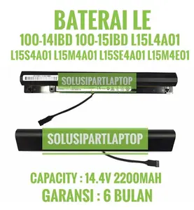 Baterai Laptop untuk le 100-14IBD 100-15IBD 300-14ISK 300-14IBR L15L4A01 Hitam