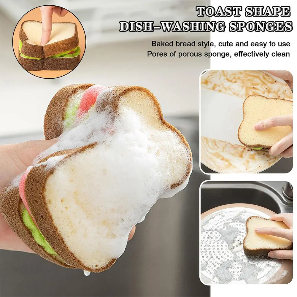 Sandwich Type Dishcloth Reusable Bath Brushes Washable Washing Sponges Decontamination Sponge Cleaning Cloth