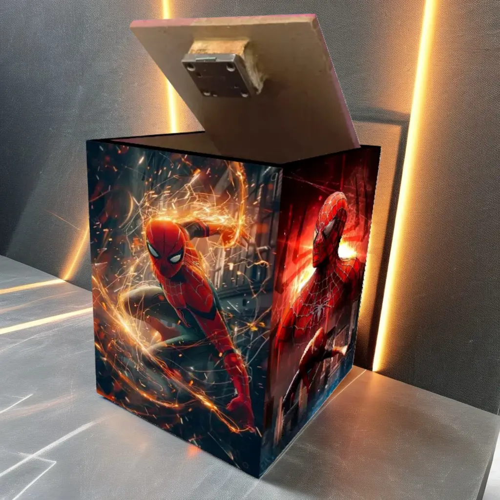 celengan kunci gembok anak laki-laki karakter superhero spiderman batman iron man superman jumbo ukuran 15x15x20 anti rayap