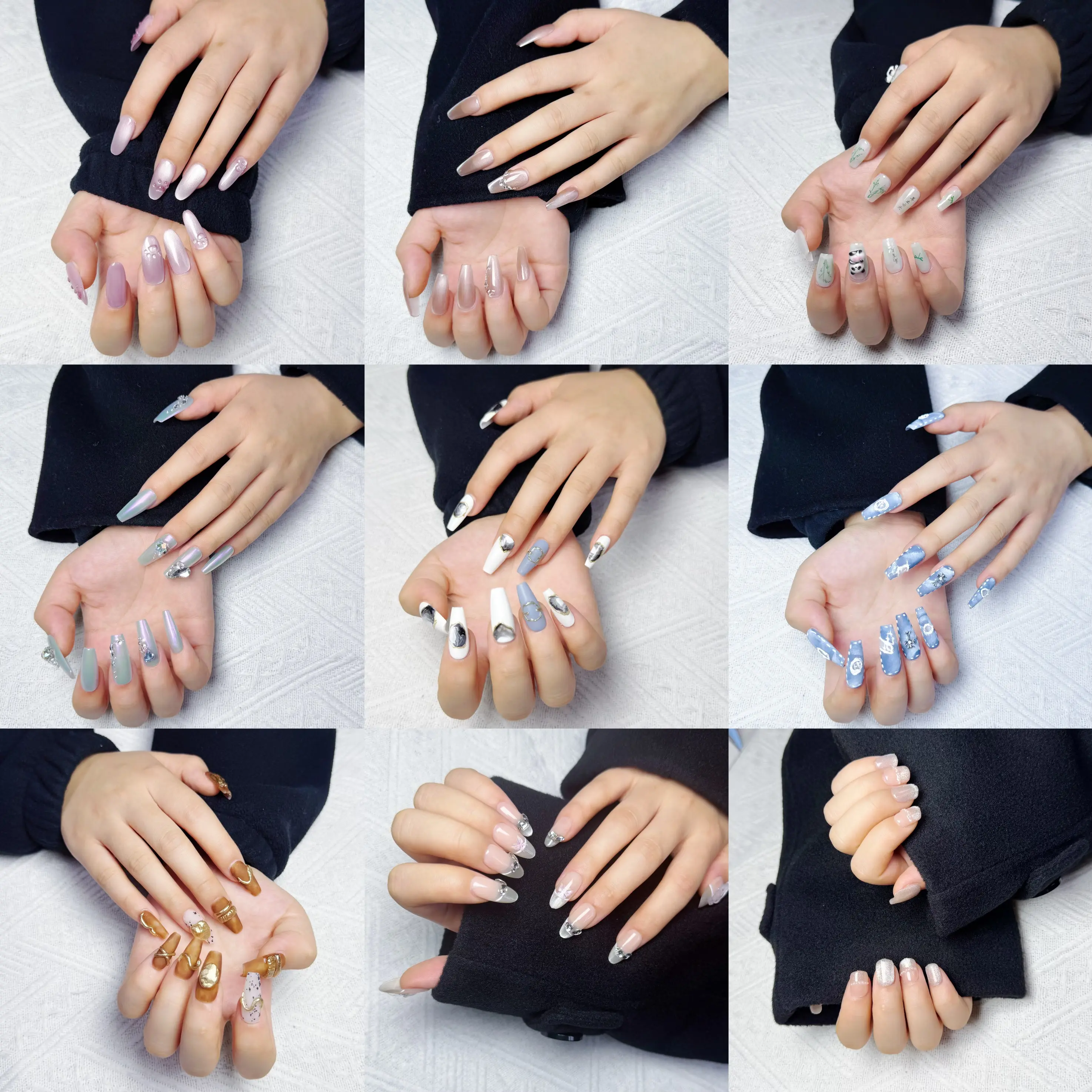 5pcs Luxury Crystal Diamonds Pile Drills Nail Art Rhinestone 3D DIY Stacked Drill Jewelry Charms Manicure Decoration Accessories