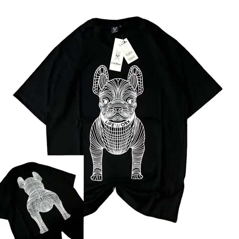 [ TERBARU ] Tshirt kaos Pria Bulldog Motif Sketsa Distro Premium Full Tag/Kaos Unisex Pria Wanita Dewasa/Atasan Premium Distro Nyaman Pendek Radog Model KOrea Oblong Sablon Bulat Keren Variasi Hitam Simple Katun Baju Distro Kaos Gambar Printing 0