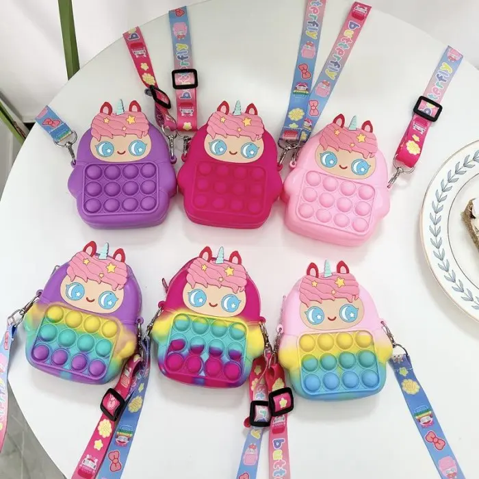 terbatas Tas pop it anak kuda pony/ Tas selempang anak fashion motif Ponny Doll ASLI 3