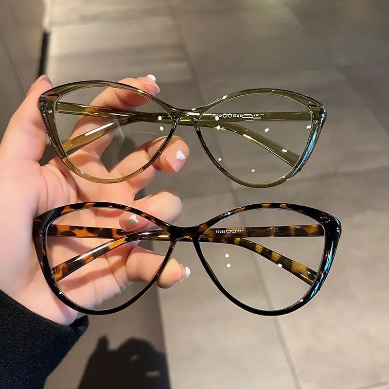Women's Glasses HD Eye Protection Glasses Large Frame Ultra-thin Glasses Plain Convenient Tool Glasses
