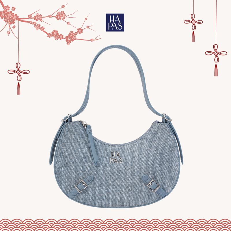   BST "IN DE-MOOD"  Túi Xách Nữ Hapas Hobo Đai Chéo COZY BAG Đeo Vai Nữ Tính Sang Trọng Chính Hãng Size 24 - TDV250361 JEAN 