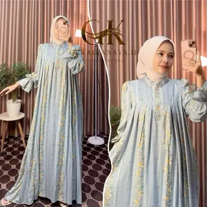 Series Atalia Gamis Jumbo Bahan Rayon Kancing Depan Busui LD 110-125 by geraikanaya.id
