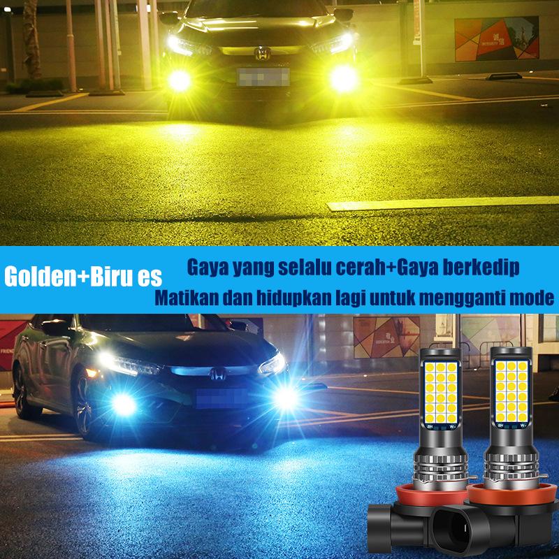 Foglamp Led Mobil 12-24V 1H8 H9 H11 H16 Super Terang Foglamp 1 pcs/2pcs Two Color Foglamp Mobil Foglamp Led Mobil 12-24V 1H8 H9 H11 H16 Super Terang Foglamp 1 pcs/2pcs Two Color Foglamp Mobil