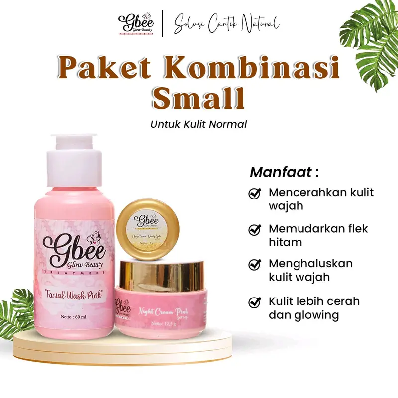 Gbee Glow Beauty Paket Kinclong Small Kombinasi Pink Mencerahkan Dan Hasil Glowing Untuk Kulit Wajah Sensitif 1