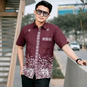 Baju batik pria lengan pendek terbaru MOTIF TERBARU size M L XL XXL/kemeja batik pria lengan pendek slim-fitting batik pekalongan
