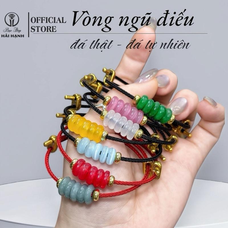  Vòng tay ngũ điếu đá tự nhiên – tăng may mắn thu hút năng lượng tích cực | Bạc Đẹp Hải Hạnh HHJ 