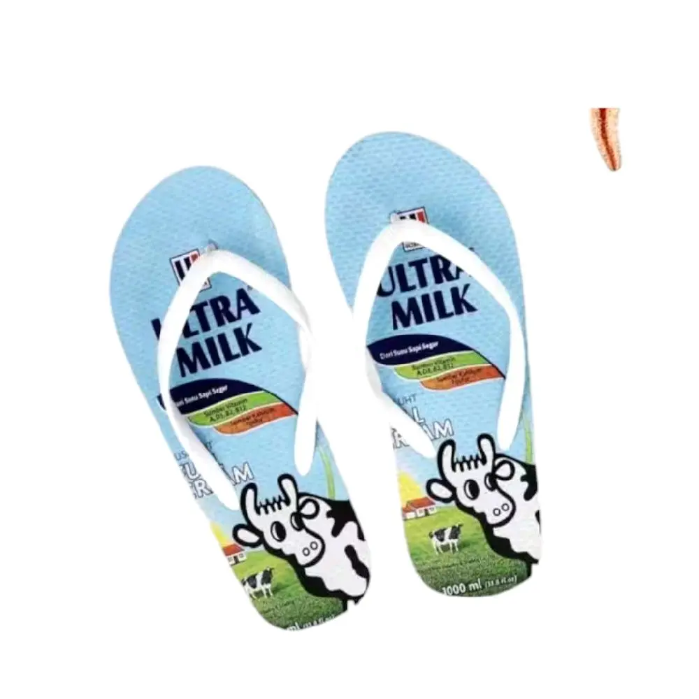 sandal jepit wanita dewasa motif ultra milk terbaru 2025 Pink Putih Coklat