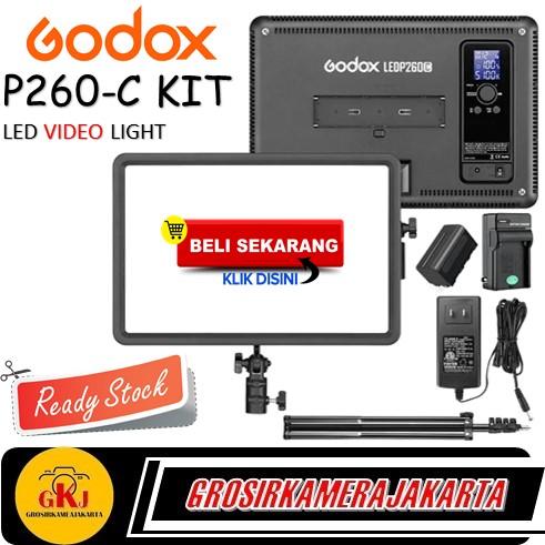 Godox Lampu Video LED P260c Portabel Dapat Diredupkan 260 Lampu Video LED Baterai 0