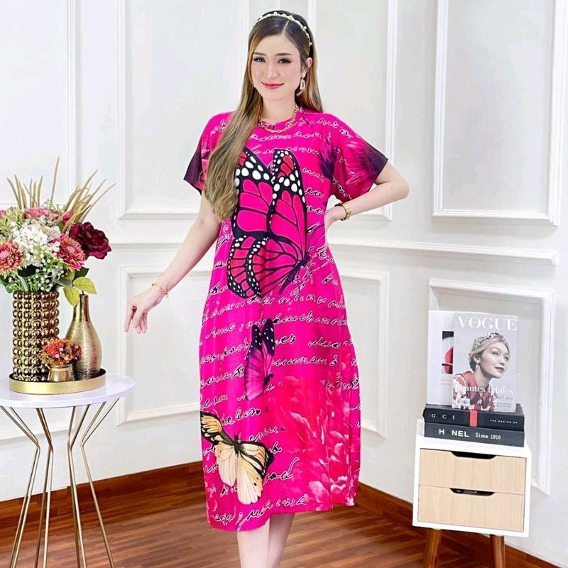 Paket Hemat 100 RB 3 Pcs Daster Busui Motif Kupu Dress Murah Casual Wanita 3