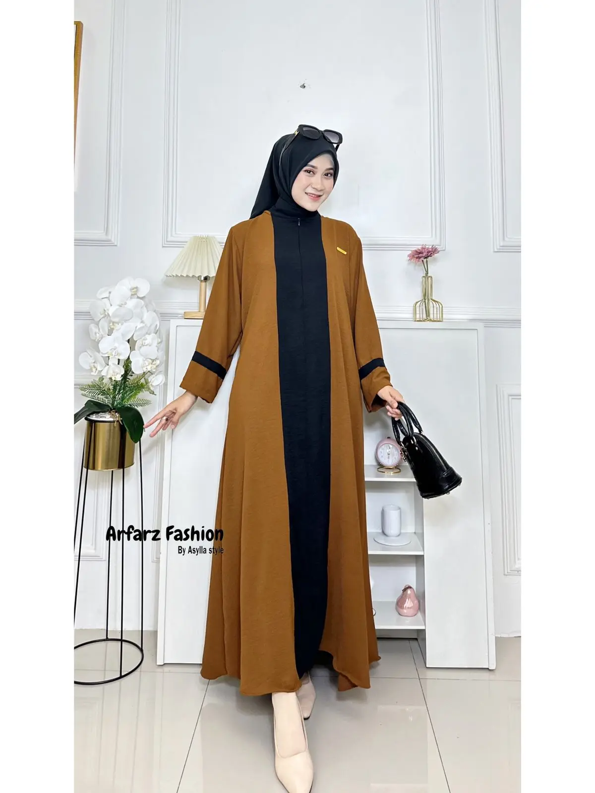 Gamis Amira Maxi Wanita Muslim Crinkle Airflow Premium Pakaian Wanita Dress Wanita Dewasa Mewah