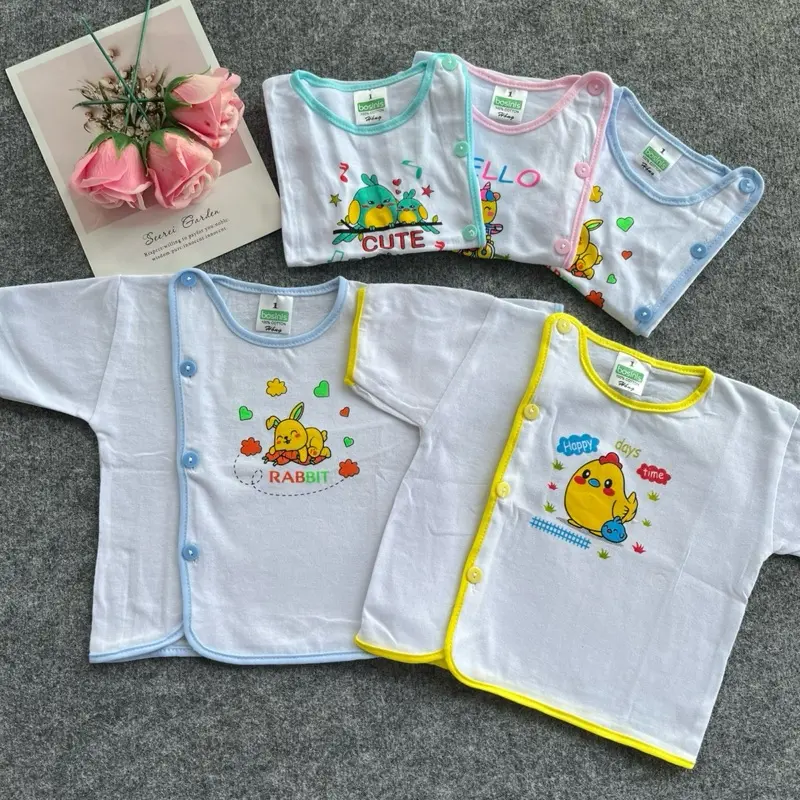 Combo Áo Sơ Sinh Cotton – Ngắn Tay Mềm Mịn, Bé Mặc Cực Thoải Mái Dành Cho Bé 0-9 Tháng
