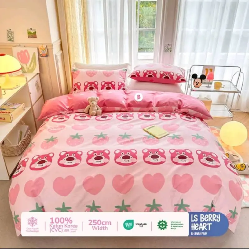 Bedcover Set Motif Terbaru Katun Star Anak Ukrn 160x200 - 200x200 5