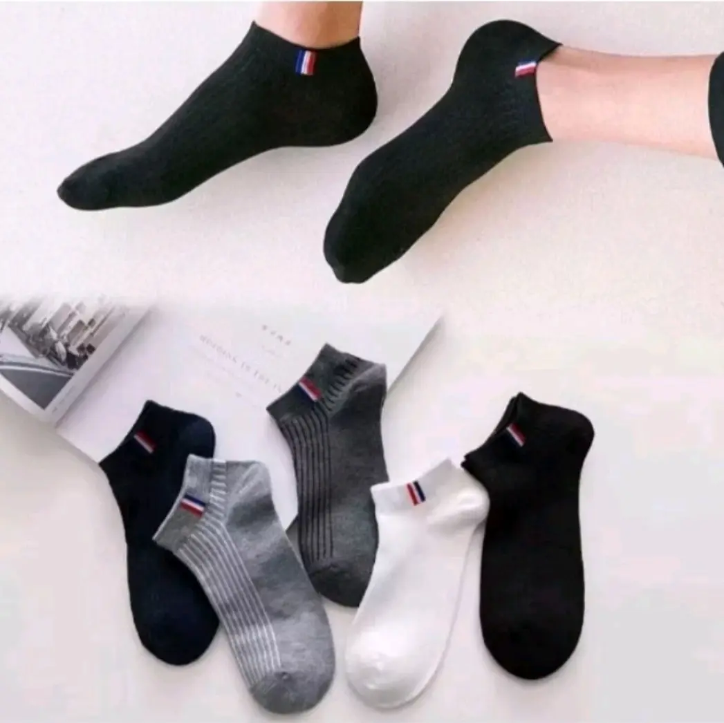 paket 6 pasang kaos kaki pendek matakaki strip pria wanita