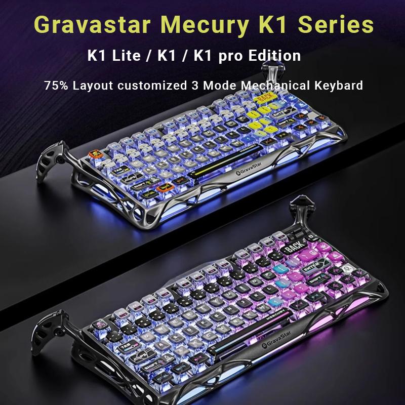 [Gravastar K1 Series] Bàn phím cơ Gravastar Mecury K1 Series - 3 Mode kết nối - Fullkey hotswap - Backlight RGB 16.8 triệu màu - App tùy chỉnh driver - Bảo hành 12 Tháng