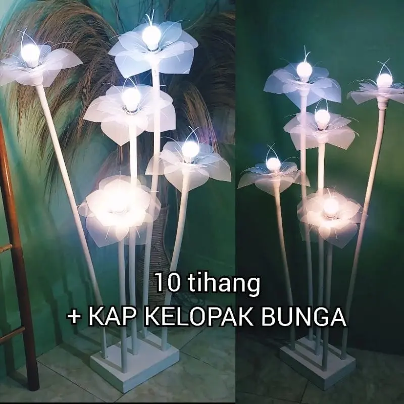 Standing Lampu Dekorasi.Standing lampu kelopak bunga, backdrop dekorasi pelaminan, Standing Lampu dekorasi.Rustic 4