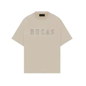 RUCAS Special Edition Initial Cream Hand Stitch BlacK Tee Cotton Premium