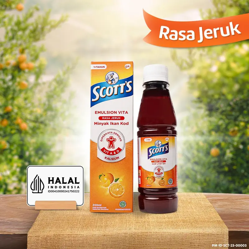 Scott's Emulsion Vita Rasa Jeruk dengan Vitamin A dan D + Kalsium 400ml 3