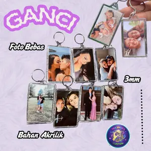 Gantungan Kunci Akrilik Custom Foto Bebas Keychain Gambar Personal 3mm Bahan Elegan TANPA PO Hadiah unik