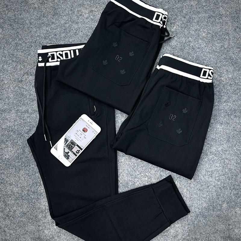 Quần thun Jogger  lưng chữ D2, thêu túi trước và túi sau , chất umi hàn loại 1 ( loại dày , không xù , không sạt )