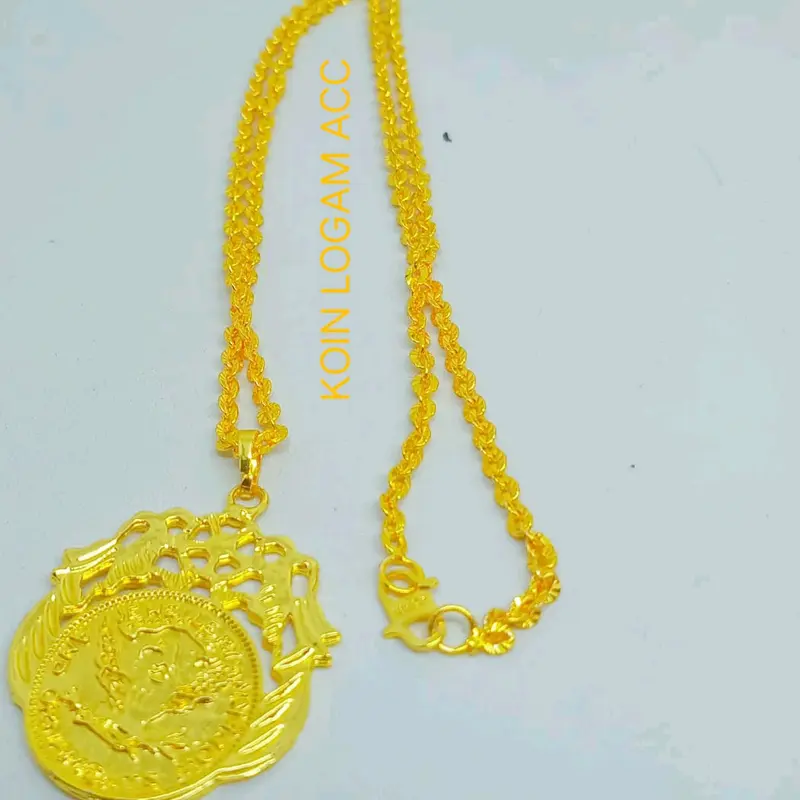 Kalung Nuri Liontin Koin Terbuat dari bahan koin logam 1991-1992 Anti Karat 2