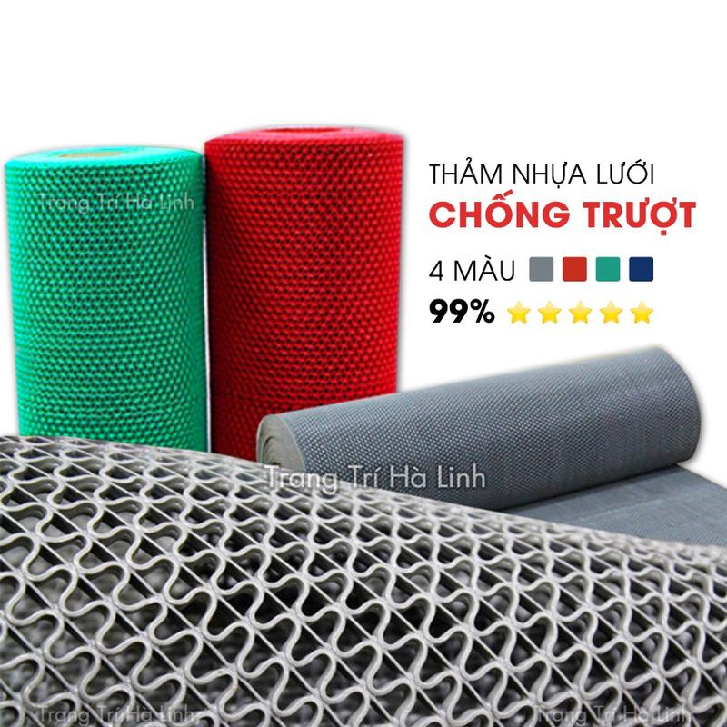 GR Thảm nhựa lưới chống trơn trượt dày PVC lót sàn nhà tắm, sảnh hành lang, nhà…