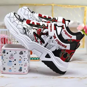 Sepatu Anak Spiderman Laki laki -Sepatu Anak Sekolah TK-Sepatu Anak Usia 4-9Tahun-Sepatu Anak Ukuran 26-35"